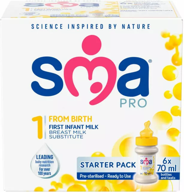 SMA PRO First Infant Milk From Birth Starter Pack, 12x70ml pack - Honest Grocer