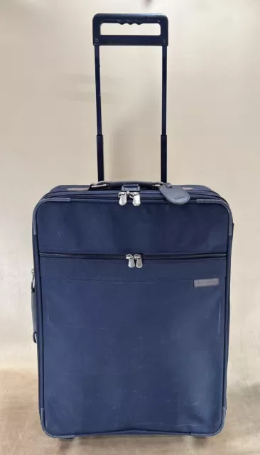 Briggs & Riley 24” Upright Wheeled Expandable Suitcase Navy Blue Ballistic Nylon