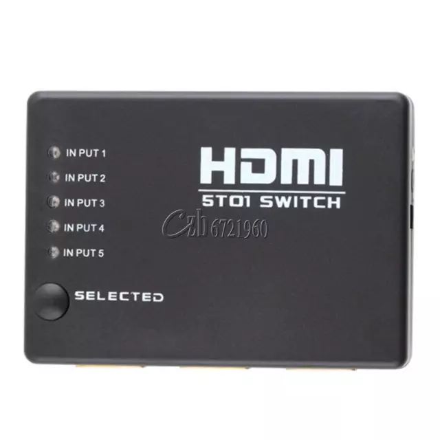 3/5Port 1080P Video Switch Switcher Splitter for HDTV DVD PS3 IR Remote