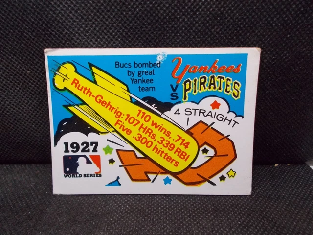4 1970 Fleer World Series Baseball 1909 1926 1927 1961 Damage Yankees Pirates