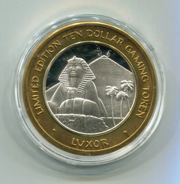 Luxor Casino Limited Edition Ten Dollar Gaming Token .999 Fine Silver
