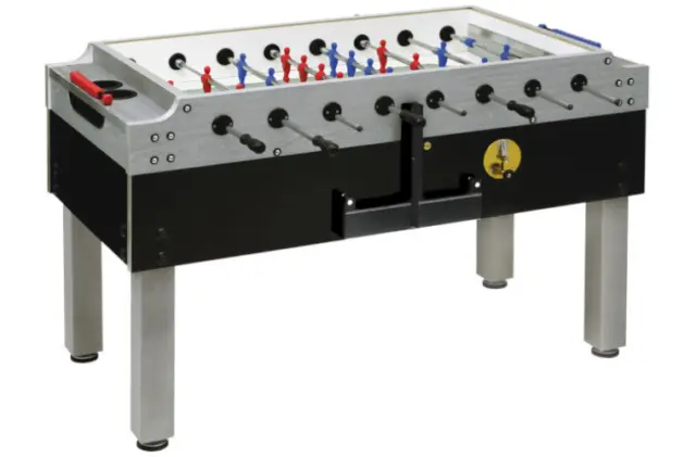 GARLANDO Olympic Silver Soccer Foosball Table Commercial Coin Operated