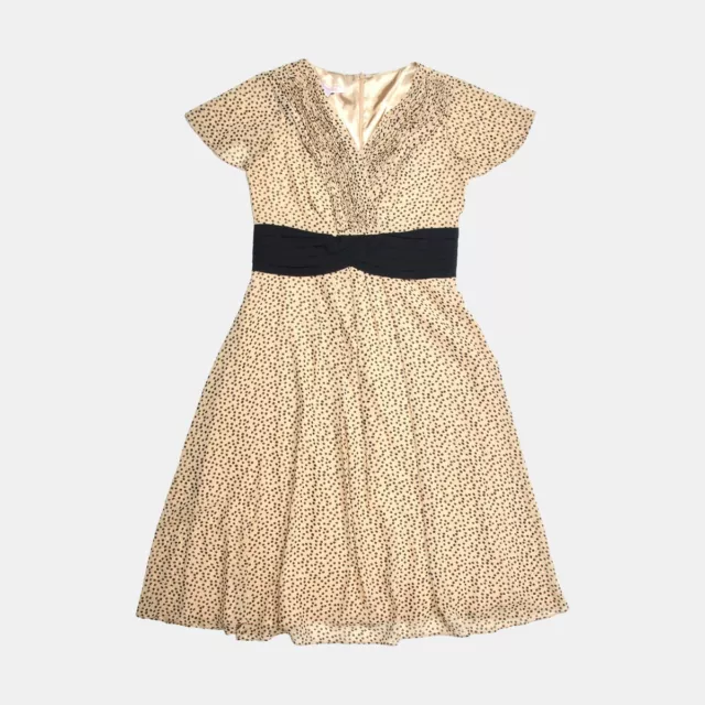 Jacques Vert Dress / Size 10 / Midi / Womens / Beige / Polyester