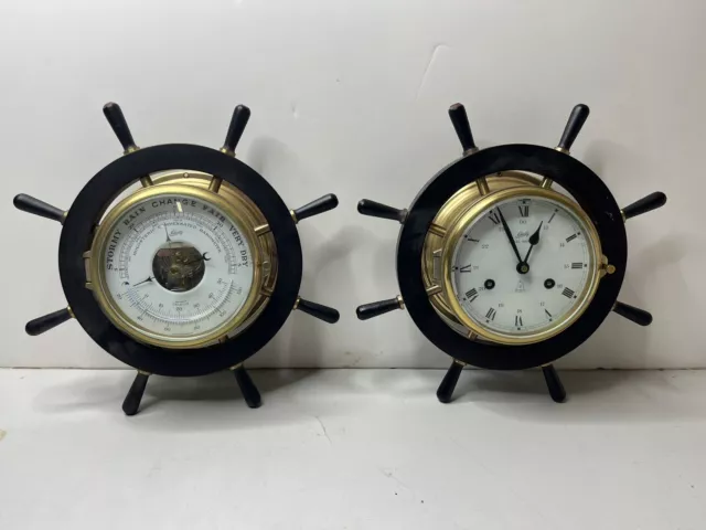 Vintage Schatz Royal Mariner 8 Day Clock & Barometer NO KEY