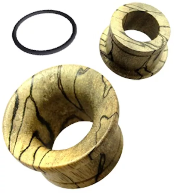 Pair Of Tamarind Wood Concave Tunnels Single Flare Organic Gauges Plugs Plug