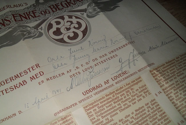 seltener alter MEISTERBRIEF BÄCKER 1941 Kopenhagen DÄNEMARK antik 4