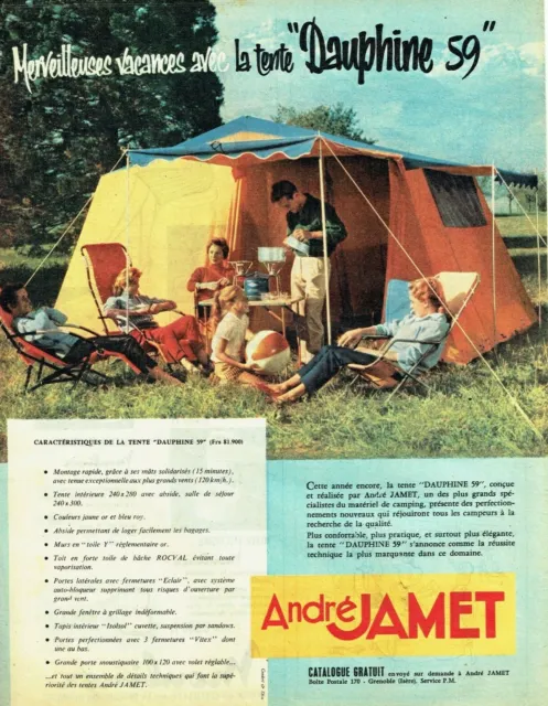 Publicité Advertising 120 1959   André Jamet camping vacances tente Dauphine 59