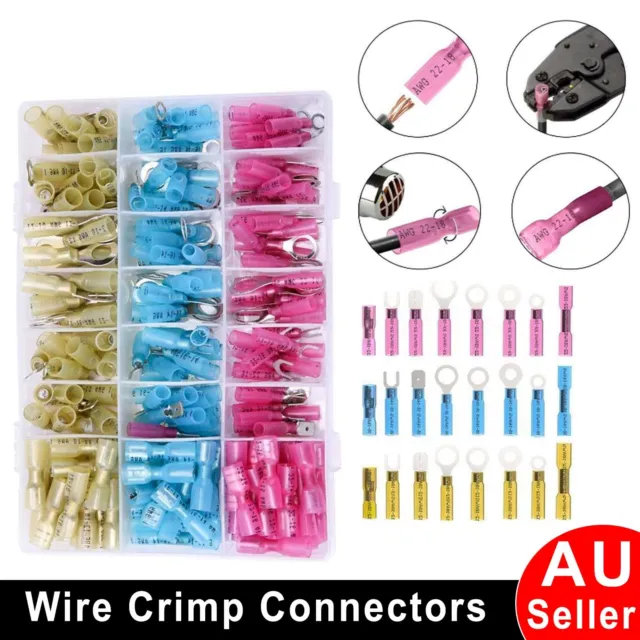 Heat Shrink Wire Connectors Electrical Crimp Marine Automotive Spade Terminals