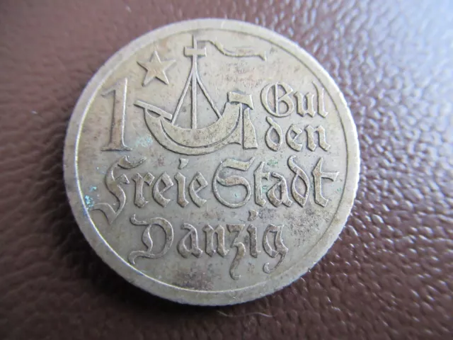 Rare , Danzig , Silver 1 Gulden 1923