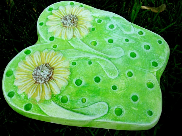 Daisy flip flop mold plaster cement concrete mould 10" x 9.5" x 3/4" thick