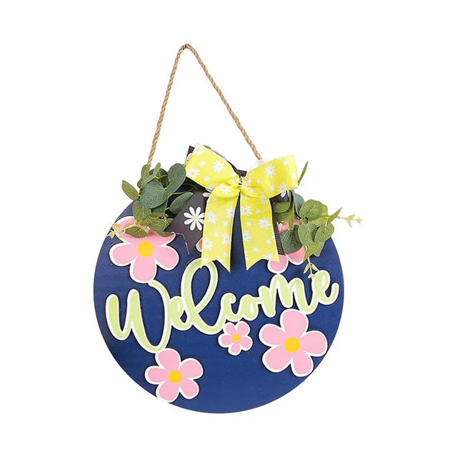 Cartello Benvenuto In Legno Per Porta - 33 Cm Per Esterni, Stile Rustico