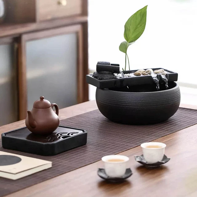Fontaine De Table Zen Avec Lumière LED - Décoration Apaisante Pour Bureau Ou Maison