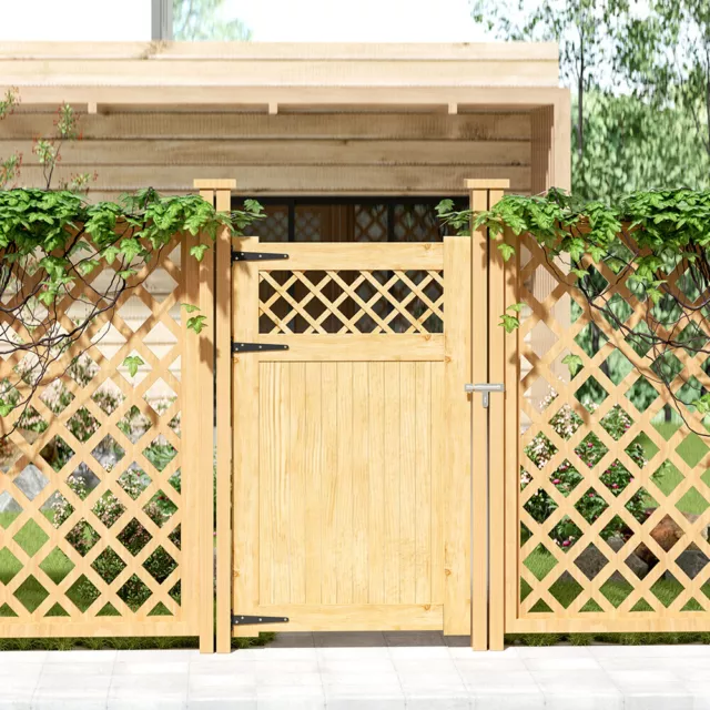 Solid Wooden Garden Gate Tall/Small Pedestrian Side Gates Patio Yard Fence Doors