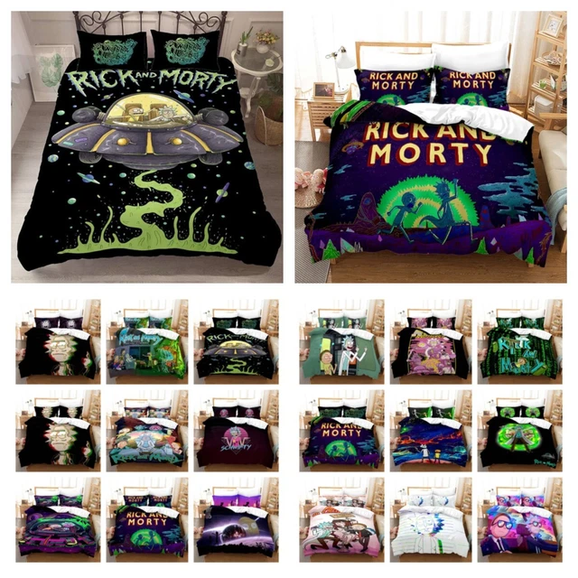 Rick and Morty Duvet Cover Bedding Set Cartoon Comforter Quilt Cover Pillowcase
