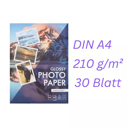 Fotopapier,Druckerpapier glänzend A4 Fotos Paper 30 Blatt glossy Papier 210g/²