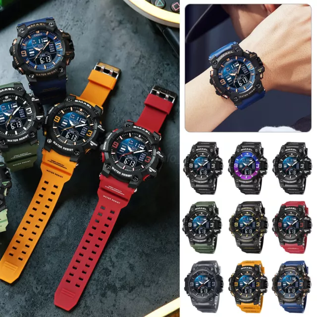 SMAEL NEW Mens Military Wrist Watch Sport Quartz Analog Digital Shock Waterproof