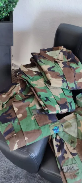 US Army 7  Stück Konvolut BDU Jacken Coat Jacket Woodland Camouflage