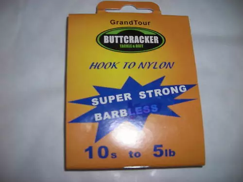 Hooks To Nylon Barbed  ( size 10 ) ( 10 Packs of 10 )