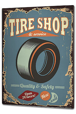 Tin Sign XXL Vintage Car Tire Shop metal plate plaque