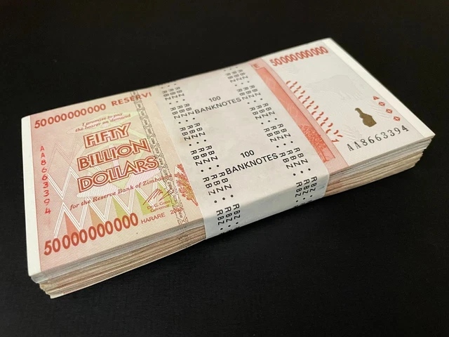 Zimbabwe  100 x 50 Billion Dollars 2008 - Pick- 87 - Bundle 100 PCS USED