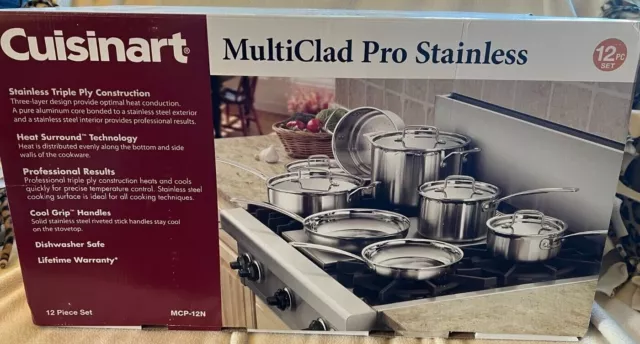 NEW! Cuisinart® Multiclad Pro Tri-Ply Stainless 12pc Cookware Set -  household items - by owner - housewares sale 