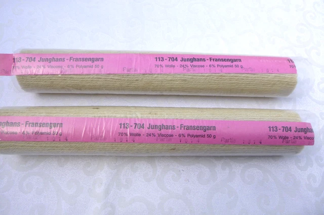 Junghans Teppich-Fransengarn Hellbeige  25 cm Längenzuschnitt, 2 Pakungen