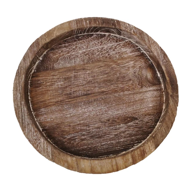 Plateau Rond En Bois D'acacia 15 Cm - Petite Planche à Charcuterie, Plateau De Service Pour Apéro Ou Dessert