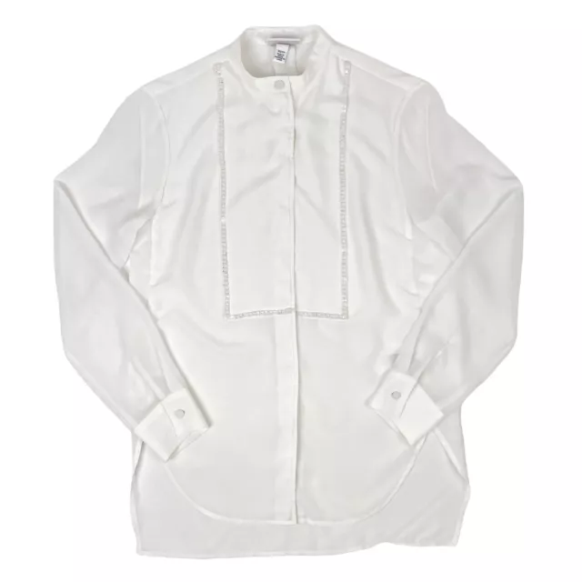 3.1 Phillip Lim Women’s Top Button Down Size XS White Blouse Mock Neck Shirt