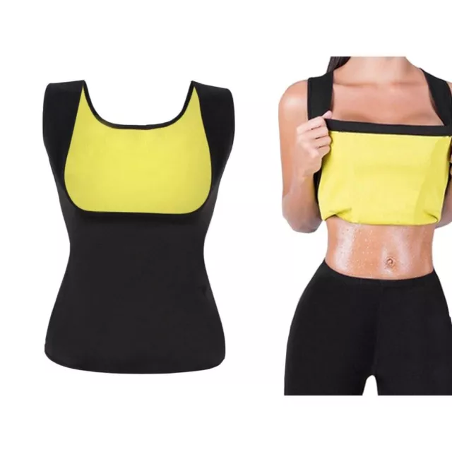 Damen Sauna Mieder Weste Fitness Waist Trainer Neopren Sports Shaper Korsett VE2