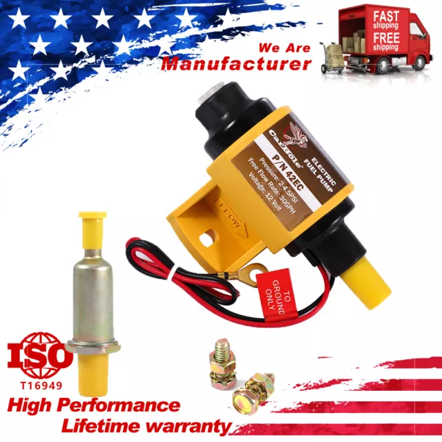 17301 In-line Electric Fuel Pump 38 GPH 7 PSI Max Gas/E85 12V 30GPH 2-4.5PS NEW