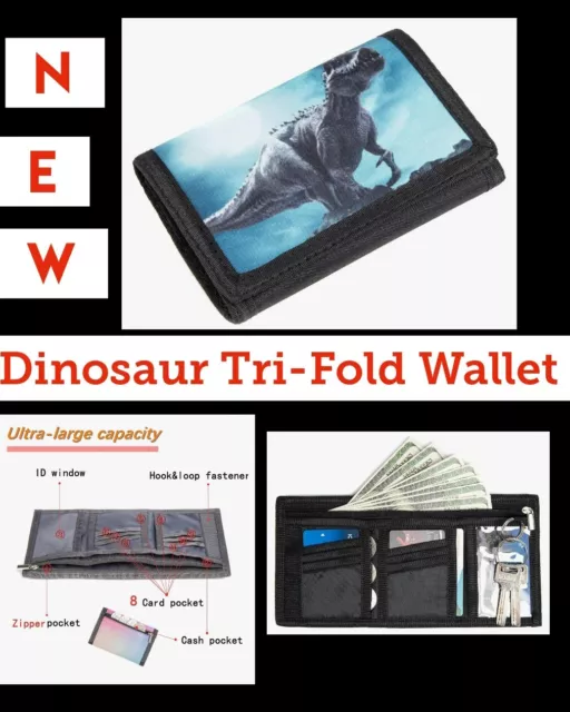 Tyrannosaurus  Rex Dinosaur Tri-Fold Wallet NEW in PACKAGE