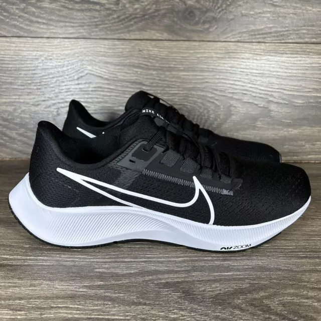 Nike Men's Air Zoom Pegasus 38 Black White Athletic Running Shoes Sneakers New 2