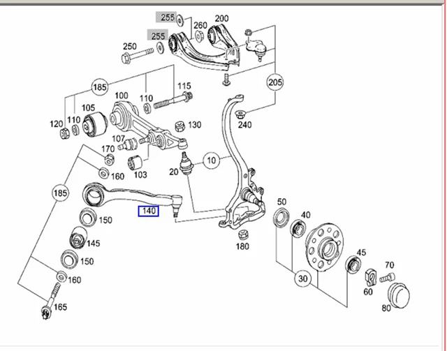 NEW GENUINE MERCEDES-BENZ W211 EClass Suspension Arm Bearing Cups X2 ...