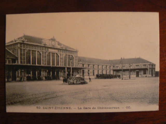 Carte Postale Ancienne 42 Saint Etienne - Gare De La Terrasse, Train, Années 1900