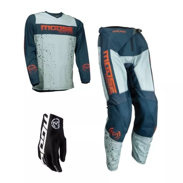 Motocross Kit Moose Qualifier MX Pantalon Avec Chemise, Cross Jersey Gris