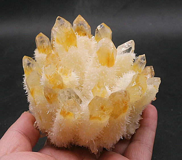 300g+ New Find Yellow Phantom Quartz Crystal Cluster Mineral Specimen Healing