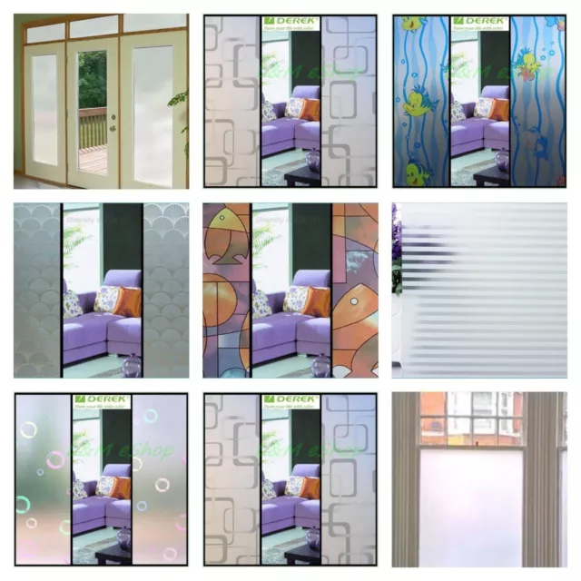 Glass Doors Frosted Window Film Curtains Decorative Sticker material Privacy Uk