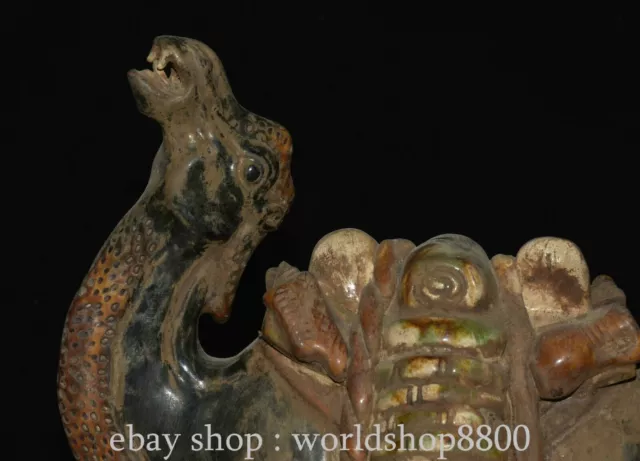 11.6"Old Chinese Collect Tang Sancai Ceramics Desert Boat Camel Animal Sculpture 2