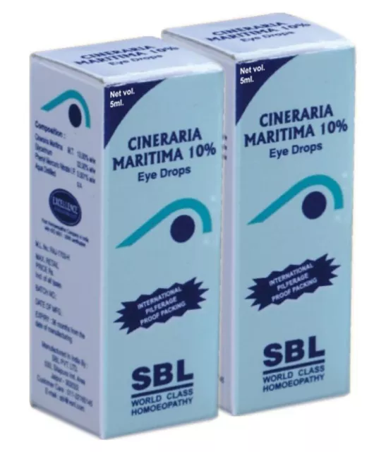 3 X SBL Cineraria Maritima 10 % Augentropfen 10 ml Herbal Ayurveda Natural...