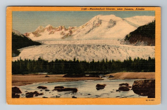 Juneau, AK-Alaska, Mendenhall Glacier Antique, Vintage Postcard