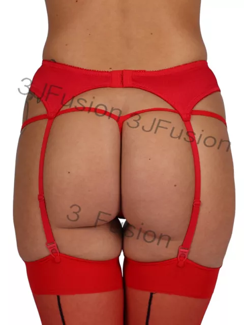 Classified Red Nylon/Lace Suspender Belt with colour coated metal suspender ends 2