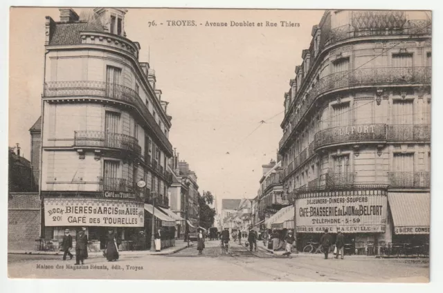 TROYES - Aube - CPA 10 - Rue Thiers - Biere d' Arcis sur Aube au café Tourelles