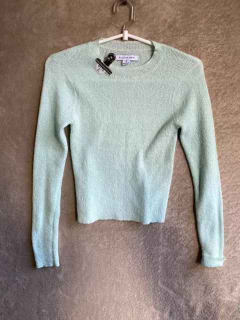 NUDELUCY Casual Knit Pullover Jumper Size S Womens Blue Long Sleeve