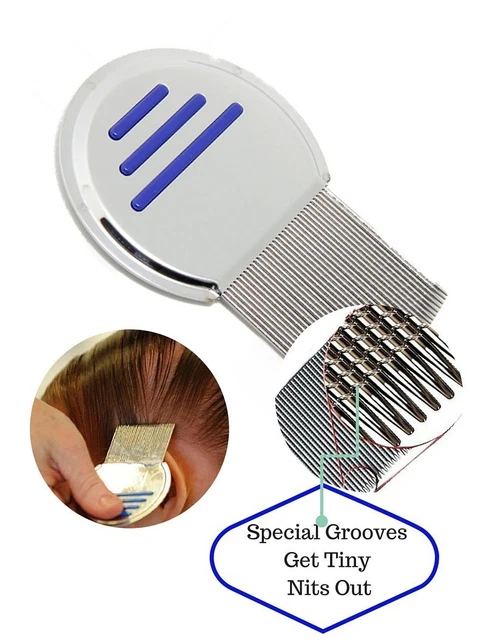 New Head Lice Metal Comb Nit Stainless Steel Long Teeth Terminator Free S&H B
