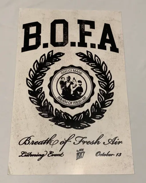 Gucci Mane Breath of Fresh Air B.O.F.A Album Promo Promotional Poster (11x17)