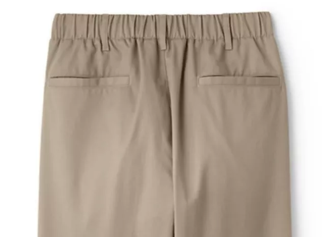 LANDS END KHAKI School Uniform Elastic Waist Pull-On Pants Mens 42 X 25 ...