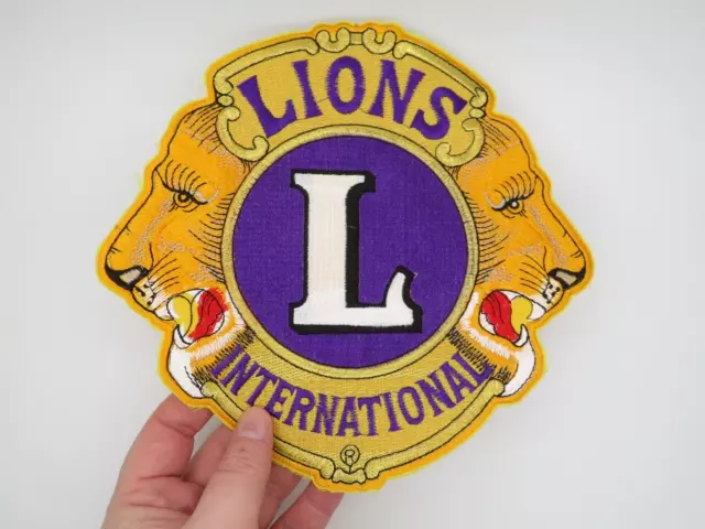 Huge Vintage Lions Club International Embroidered Patch (for Jacket Back) 8.5"