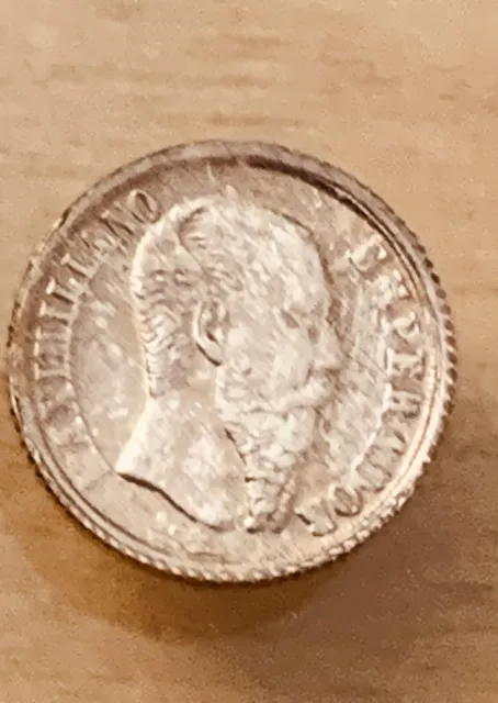 1865 Imperio Mexicano Maximiliano Emperador Mini Silver Coin Circulated