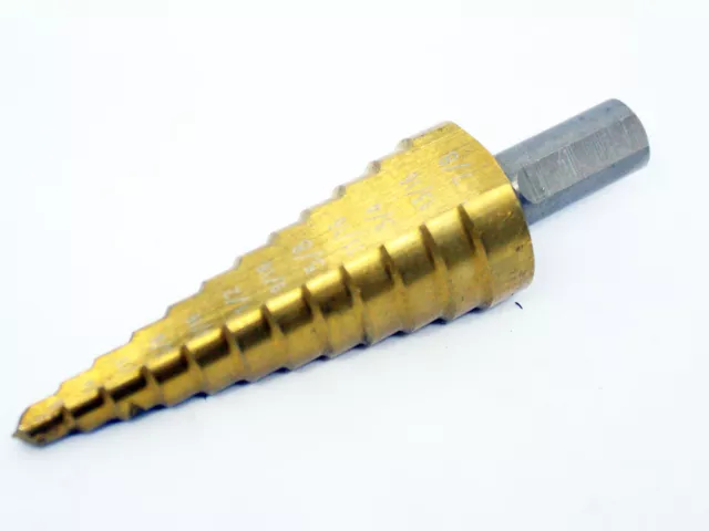 12 Step Drill Bit Sizes 3/16”to 7/8”Titanium HSS Step Drill Bit 4 Multiple Hole