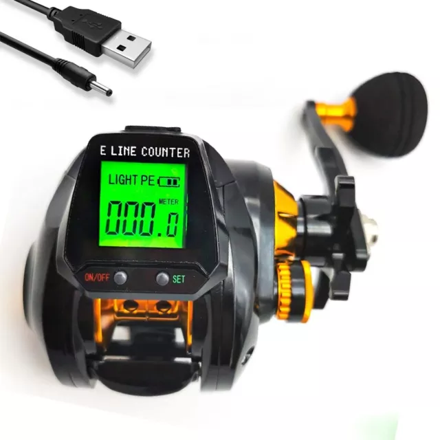 PROFESSIONAL DIGITAL FISHING Reel with Line Counter and 10kg